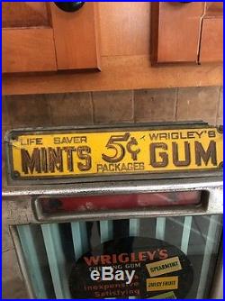 Vintage Rowe Wrigleys Gum Machine Coin Operated Mints Nickel Operated Rare