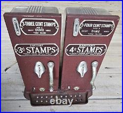 Vintage SCHERMACK TWIN STAMP VENDING MACHINES- U. S. POSTAL SERVICE- NICE-KEY