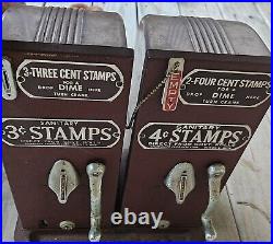 Vintage SCHERMACK TWIN STAMP VENDING MACHINES- U. S. POSTAL SERVICE- NICE-KEY