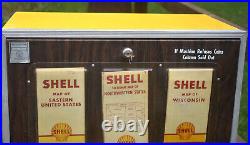 Vintage SHELL GAS STATION OIL Advertising Coin Operated Map Vending Machine