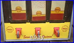 Vintage SHELL GAS STATION OIL Advertising Coin Operated Map Vending Machine