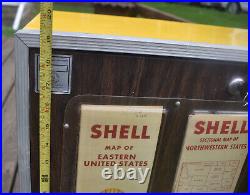 Vintage SHELL GAS STATION OIL Advertising Coin Operated Map Vending Machine