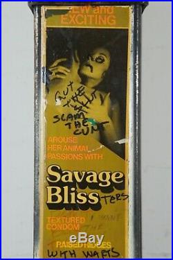 Vintage Savage Bliss Metal Condom Wall Dispenser Vending Machine + Refills 31