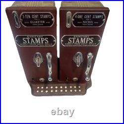 Vintage Schermack 10 and one cent Postage Stamp Vending Machine Double Machine