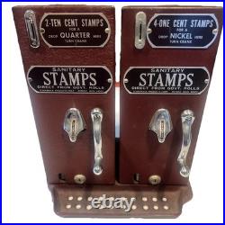 Vintage Schermack 10 and one cent Postage Stamp Vending Machine Double Machine