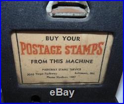 Vintage Schermack 3 Cent Stamp Machine 10 Cent Coin Operated Vending Postage