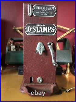 Vintage Schermack Countertop Stamp Machine 10 cent Stamps with 2 keys