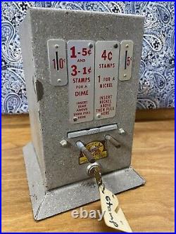 Vintage Schermack Detroit 5c 10c Coin Operated Postage Stamp Vending Machine