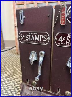 Vintage Schermack Postage Stamp Coin-op Vending Machine Dual Crank 4 5¢ Detroit