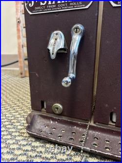 Vintage Schermack Postage Stamp Coin-op Vending Machine Dual Crank 4 5¢ Detroit