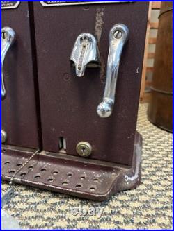 Vintage Schermack Postage Stamp Coin-op Vending Machine Dual Crank 4 5¢ Detroit