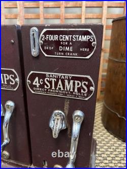 Vintage Schermack Postage Stamp Coin-op Vending Machine Dual Crank 4 5¢ Detroit