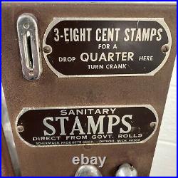 Vintage Schermack Prod Detroit 1 & 8 Cent Stamp Vending Machine Double