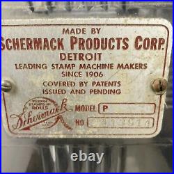 Vintage Schermack Prod Detroit 1 & 8 Cent Stamp Vending Machine Double