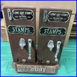 Vintage Schermack Prod Detroit 1 & 8 Cent Stamp Vending Machine Double