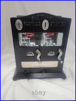 Vintage Schermack Sanitary Postage Stamp Station Machine Dime Nickel 2 Slot