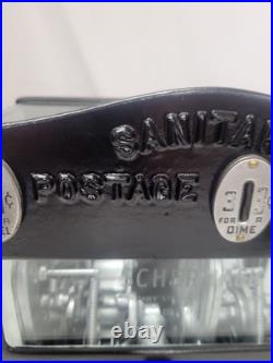 Vintage Schermack Sanitary Postage Stamp Station Machine Dime Nickel 2 Slot