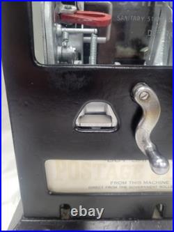 Vintage Schermack Sanitary Postage Stamp Station Machine Dime Nickel 2 Slot