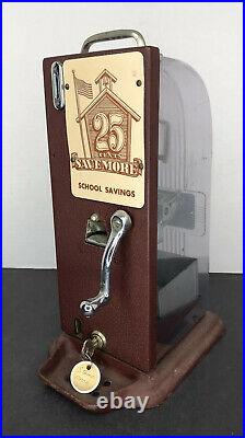 Vintage Schermack Savemore School Savings Stamp Machine Vending Dispenser