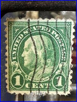 Vintage Schermack Stamp Vending Machine with Rare Ben Franklin 1 cent stamp