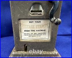 Vintage Schermack Stamp Vending Machine with Rare Ben Franklin 1 cent stamp