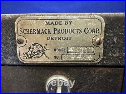 Vintage Schermack Stamp Vending Machine with Rare Ben Franklin 1 cent stamp