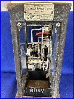 Vintage Schermack Stamp Vending Machine with Rare Ben Franklin 1 cent stamp