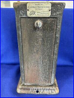 Vintage Schermack Stamp Vending Machine with Rare Ben Franklin 1 cent stamp