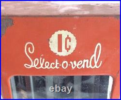 Vintage Select-O-Vend 1c Candy Coin Operated Dispenser Machine