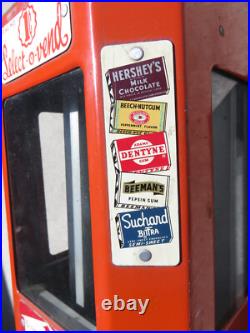 Vintage Select-O-Vend Candy Gum Penny Vending Machine 1940's Hershey Dentyne
