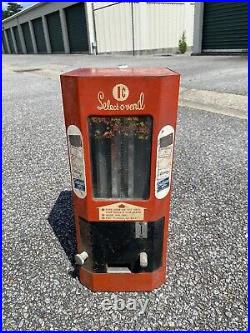 Vintage Select-O-Vend Coin Op Candy Vending Machine Untested- No Key As Is