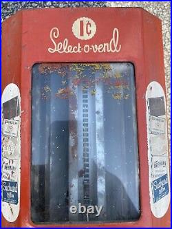 Vintage Select-O-Vend Coin Op Candy Vending Machine Untested- No Key As Is