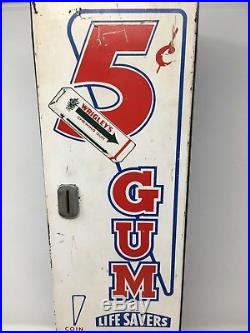Vintage Shipman 5 Cent WRIGLEY's GUM & LIFE SAVER Coin-Op Vending Works! With KEY