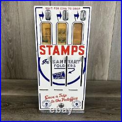 Vintage Shipman Mfg Postage Stamps Vending Machine Porcelain No Key