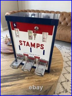 Vintage Shipman Postage Stamp Dispenser Machine Works And Has Keys