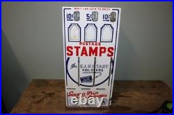 Vintage Shipman Sanitary 5c 10c Postage Stamps Porcelain Front Vending Machine Vintage Shipman Sanitary 5c 10c Postage Stamps Porcelain Front Vending Machine