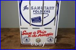Vintage Shipman Sanitary 5c 10c Postage Stamps Porcelain Front Vending Machine