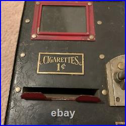 Vintage Silver Comet 1 Cent Vending Cigarette Machine Redco With Key 6x6x8