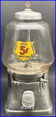 Vintage Silver King 5 Cent Candy/Gumball Machine Working