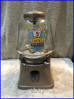 Vintage Silver King Gumball Machine Thrifty Vendors Of New York See Description