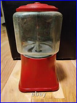 Vintage Silver King Hot Nuts / Candy Dispenser 1c Vending Machine 1 cent Works