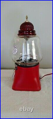 Vintage Silver King Hot Peanut 5¢ Vending Machine with Red Glass top