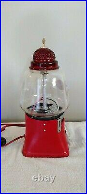 Vintage Silver King Hot Peanut 5¢ Vending Machine with Red Glass top