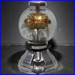 Vintage Simpson Confection Candy Nut Sugar Gumball Vending Machine Dispenser