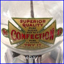 Vintage Simpson Confection Candy Nut Sugar Gumball Vending Machine Dispenser