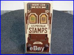 Vintage Stamp Machine with Porcelain Front Complete Works 1940s-1950s Stamps