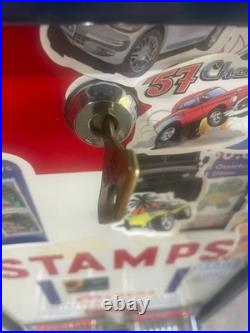 Vintage Stamp & Sticker Vending Machine on Stand Coin Operated, 2-Column