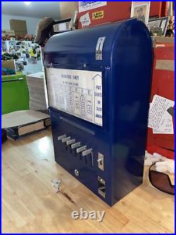 Vintage Stamp Vending Machine Post Office Antique Metal Postal Service With KEYS