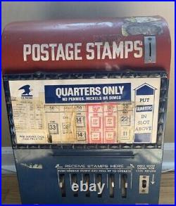 Vintage Stamp Vending Machine Post Office Stamp Dispenser / No Keys