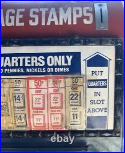 Vintage Stamp Vending Machine Post Office Stamp Dispenser / No Keys